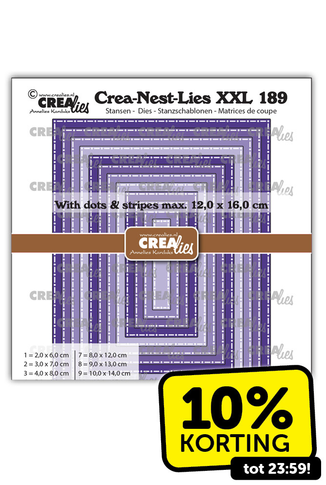 Crealies Crea-Nest-Lies XXL Rechthoeken met stippen en strepen